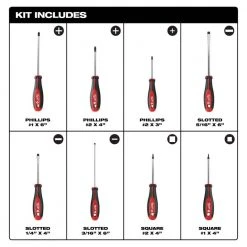 Milwaukee 7.75 in. Combination Electricians 6-in-1 Wire Strippers Pliers with Screwdriver Set (8-Piece) -Hand Tools Sales Store milwaukee electrician s needle nose pliers 48 22 3079 48 22 2718 a0 1000