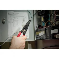 Milwaukee 2-Piece 7.75 in. Combination Electricians 6-in-1 Wire Strippers Pliers with Multi-Purpose Pliers -Hand Tools Sales Store milwaukee electrician s needle nose pliers 48 22 3079 48 22 6579 1d 1000