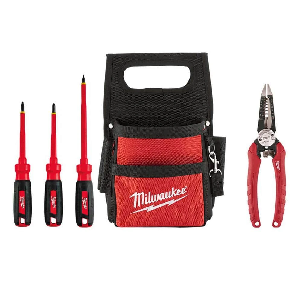 Milwaukee Electrician's Hand Tool Set With Tool Pouch (5-Piece) 1 Milwaukee Electrician's Hand Tool Set With Tool Pouch (5-Piece)