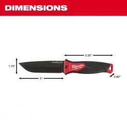 Milwaukee 5 in. Hardline AUS-8 Steel Fixed Blade Knife -Hand Tools Sales Store milwaukee fixed blade knives 48 22 1928 40 1000