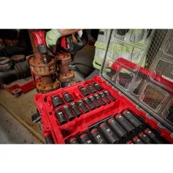 Milwaukee SHOCKWAVE Impact-Duty 1/2 in. Drive Metric and SAE Deep Well Impact PACKOUT Socket Set (31-Piece) -Hand Tools Sales Store milwaukee impact socket sets 49 66 6806 1f 1000
