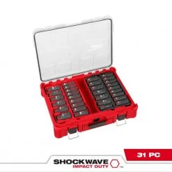 Milwaukee SHOCKWAVE Impact-Duty 1/2 in. Drive Metric and SAE Deep Well Impact PACKOUT Socket Set (31-Piece) -Hand Tools Sales Store milwaukee impact socket sets 49 66 6806 c3 1000