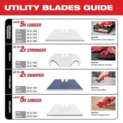 Milwaukee General Purpose Utility Blade (50-Pack) 8 Milwaukee General Purpose Utility Blade (50-Pack) -Hand Tools Sales Store milwaukee knife blades 48 22 1950 40 1000
