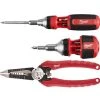 Milwaukee 9-in-1 Ratcheting Multi-Bit Screwdriver with 8-in-1 Compact Ratcheting Multi-Bit Screwdriver and 6-in-1 Wire Pliers