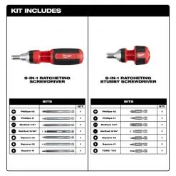 Milwaukee 9-in-1 Square Drive Ratcheting Multi-Bit Screwdriver with 8-in-1 Compact Ratcheting Multi-Bit Screwdriver -Hand Tools Sales Store milwaukee multi bit screwdrivers 48 22 2322c a0 1000