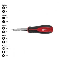 Milwaukee 11-in-1 Multi-Tip Screwdriver with Square Drive Bits