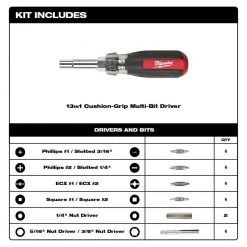 Milwaukee 13-in-1 Multi-Tip Cushion Grip Screwdriver with 6-in-1 Wire Stripper Pliers -Hand Tools Sales Store milwaukee multi bit screwdrivers 48 22 2880 48 22 3079 a0 1000