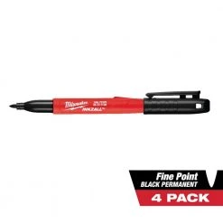 Milwaukee INKZALL Black Fine Point Jobsite Permanent Marker (4-Pack)