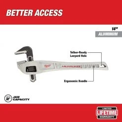 Milwaukee 14 in. Aluminum Offset Pipe Wrench -Hand Tools Sales Store milwaukee pipe wrenches 48 22 7184 e1 1000