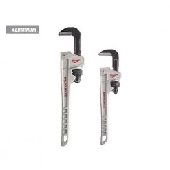 Milwaukee 14 in. and 12 in. Aluminum Pipe Wrench Set (2-Piece)