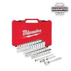 Milwaukee 1/4 in. Drive SAE/Metric Ratchet and Socket Mechanics Tool Set with 1/4 in. Drive 9 in. Extended Ratchet (51-Piece) -Hand Tools Sales Store milwaukee ratchet socket sets 48 22 9004 48 22 9005 31 1000