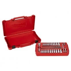 Milwaukee 1/4 in. Drive SAE/Metric Ratchet and Socket Mechanics Tool Set with 1/4 in. Drive 9 in. Extended Ratchet (51-Piece) -Hand Tools Sales Store milwaukee ratchet socket sets 48 22 9004 48 22 9005 4f 1000