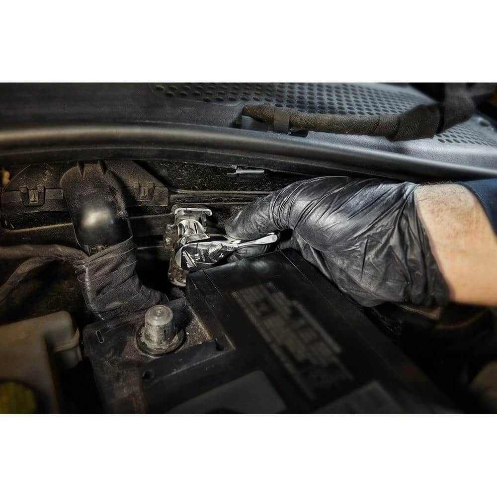 Milwaukee 1/4 in. Drive SAE/Metric Ratchet and Socket Mechanics Tool Set with 1/4 in. Drive 3 in. Stubby Ratchet (51-Piece) 10 Milwaukee 1/4 in. Drive SAE/Metric Ratchet and Socket Mechanics Tool Set with 1/4 in. Drive 3 in. Stubby Ratchet (51-Piece) - Image 10