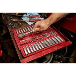 Milwaukee 3/8 in. Drive SAE/Metric Ratchet and Socket Mechanics Tool Set (56 piece) & Screwdriver Set (6 piece) -Hand Tools Sales Store milwaukee ratchet socket sets 48 22 9008 48 22 2706 1f 1000