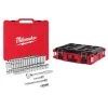 Milwaukee 3/8 in. Drive SAE/Metric Ratchet and Socket Mechanics Tool Set (56-Piece) with PACKOUT 22 in. Tool Box