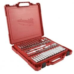 Milwaukee 3/8 in. Drive SAE/Metric Ratchet and Socket Mechanics Tool Set with 3/8 in. Drive 5 in. Stubby Ratchet (57-Piece) -Hand Tools Sales Store milwaukee ratchet socket sets 48 22 9008 48 22 9036 77 1000