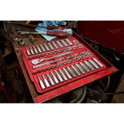 Milwaukee 3/8 in. Drive SAE/Metric Ratchet and Socket Mechanics Tool Set with 3/8 in. Drive 12 in. Extended Ratchet (57-Piece) -Hand Tools Sales Store milwaukee ratchet socket sets 48 22 9008 48 22 9037 1f 1000