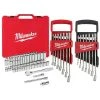 Milwaukee 3/8 in. Drive SAE/Metric Ratchet and Socket Mechanics Tool Set with SAE/Metric Combination Wrenches (70-Piece)