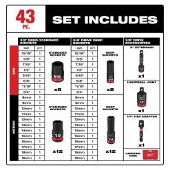 Milwaukee 3/8 in. Drive SAE/Metric Ratchet and Socket Mechanics Tool Set with 3/8 in. SAE/Metric Impact Socket Set (99-Piece) -Hand Tools Sales Store milwaukee ratchet socket sets 48 22 9008 49 66 7009 40 1000