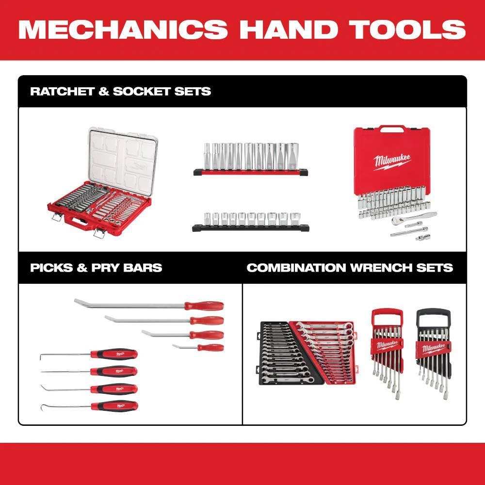 Milwaukee 1/2 in. Drive SAE/Metric Ratchet and Socket Mechanics Tool Set with Screwdriver Set (55-Piece) 11 Milwaukee 1/2 in. Drive SAE/Metric Ratchet and Socket Mechanics Tool Set with Screwdriver Set (55-Piece) - Image 11