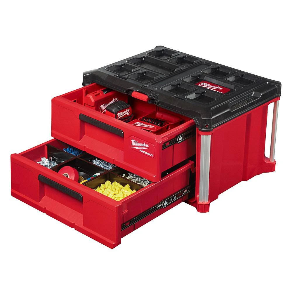 Milwaukee 1/2 in. Drive SAE/Metric Mechanics Tool Set (47-Piece) with PACKOUT 2-Drawer Tool Box 9 Milwaukee 1/2 in. Drive SAE/Metric Mechanics Tool Set (47-Piece) with PACKOUT 2-Drawer Tool Box - Image 9