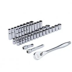 Milwaukee 1/2 in. Drive SAE/Metric Ratchet and Socket Mechanics Tool Set with 1/2 in. Drive 18 in. Extended Ratchet (48-Piece) -Hand Tools Sales Store milwaukee ratchet socket sets 48 22 9010 48 22 9050 76 1000