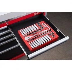 Milwaukee 1/2 in. Drive SAE/Metric Ratchet and Socket Mechanics Tool Set with 1/2 in. Drive 18 in. Extended Ratchet (48-Piece) -Hand Tools Sales Store milwaukee ratchet socket sets 48 22 9010 48 22 9050 77 1000