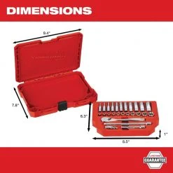 Milwaukee 1/4 in. Drive SAE Ratchet and Socket Mechanics Tool Set (26-Piece) -Hand Tools Sales Store milwaukee ratchet socket sets 48 22 9404 a0 1000