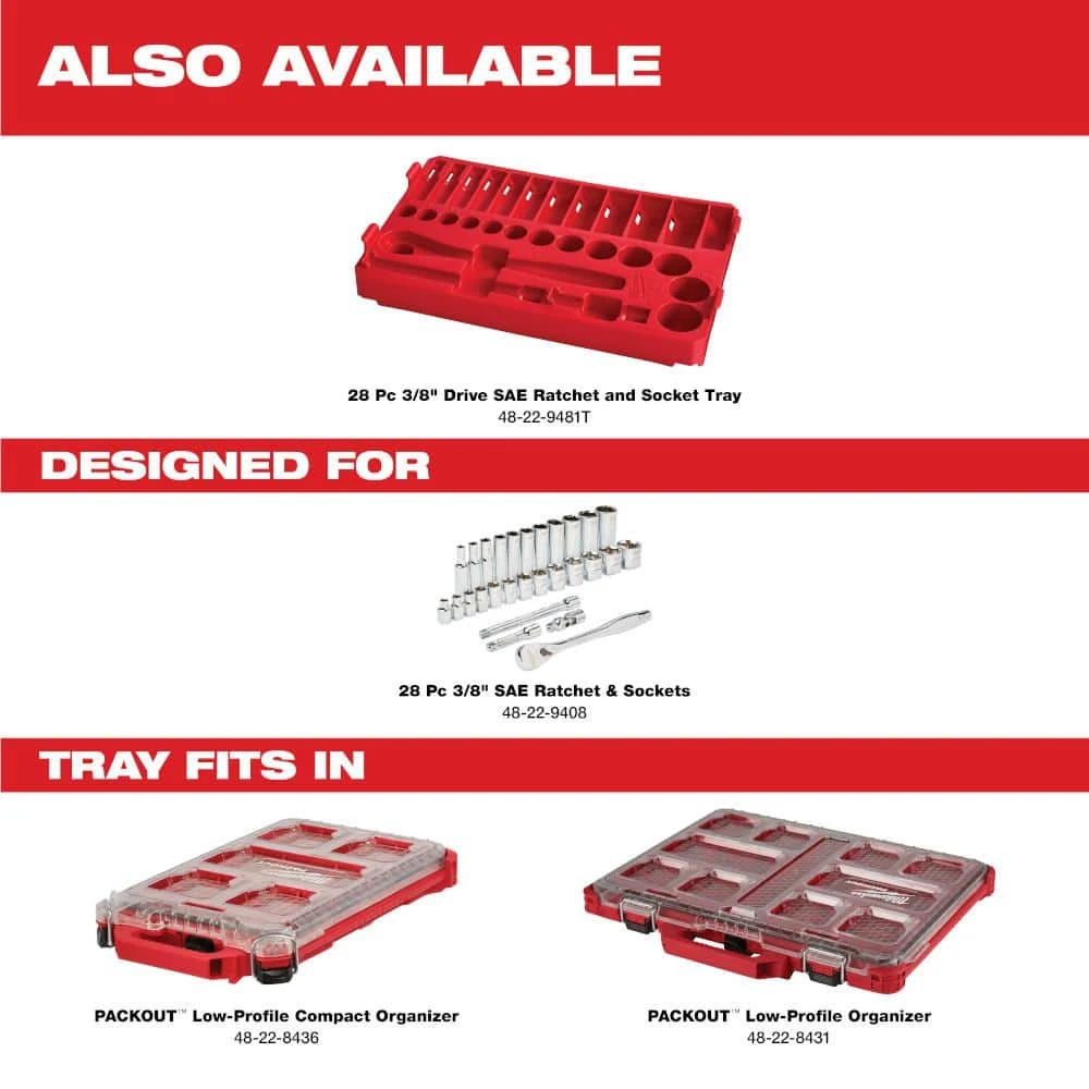 Milwaukee 3/8 in. Drive SAE Ratchet and Socket Mechanics Tool Set (28-Piece) 11 Milwaukee 3/8 in. Drive SAE Ratchet and Socket Mechanics Tool Set (28-Piece) - Image 11