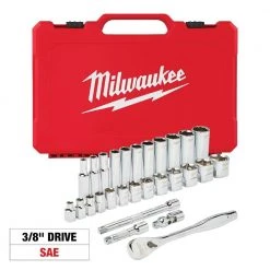 Milwaukee 3/8 in. Drive SAE Ratchet and Socket Mechanics Tool Set (28-Piece)