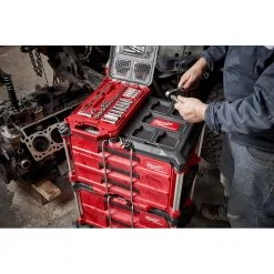 Milwaukee 3/8 in. Drive SAE Ratchet and Socket Mechanics Tool Set with Packout Case (28-Piece) -Hand Tools Sales Store milwaukee ratchet socket sets 48 22 9481 1f 1000