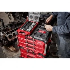 Milwaukee 3/8 in. Drive Metric Ratchet and Socket Mechanics Tool Set with PACKOUT Case (32-Piece) -Hand Tools Sales Store milwaukee ratchet socket sets 48 22 9482 1f 1000