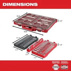 Milwaukee 3/8 in. and 1/4 in. Drive SAE/Metric Ratchet and Socket Mechanics Tool Set w/PACKOUT Case (106-Piece) & Mounting Plate -Hand Tools Sales Store milwaukee ratchet socket sets 48 22 9486 48 22 8485 1d 1000