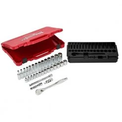 Milwaukee 3/8 in. Drive Metric Ratchet and Socket Mechanics Tool Set with Screwdriver Set (42-Piece) -Hand Tools Sales Store milwaukee ratchet socket sets 48 22 9508 48 22 2710 1d 1000