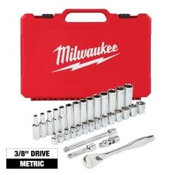 Milwaukee 3/8 in. Drive Metric Ratchet and Socket Mechanics Tool Set (32-Piece)