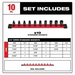 Milwaukee SHOCKWAVE 1/4 in. Drive SAE 6 Point Impact Socket Set (10-Piece) -Hand Tools Sales Store milwaukee ratchet socket sets 49 66 7000 40 1000