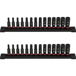 Milwaukee SHOCKWAVE 1/4 in. Drive Metric Deep Well 6 Point Impact Socket Set (28-Piece)
