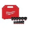 Milwaukee SHOCKWAVE 3/8 in. Drive SAE 6 Point Impact Socket Set (12-Piece)