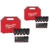 Milwaukee SHOCKWAVE 3/8 in. Drive Deep Well 6-Point Impact Socket Set (24-Piece)