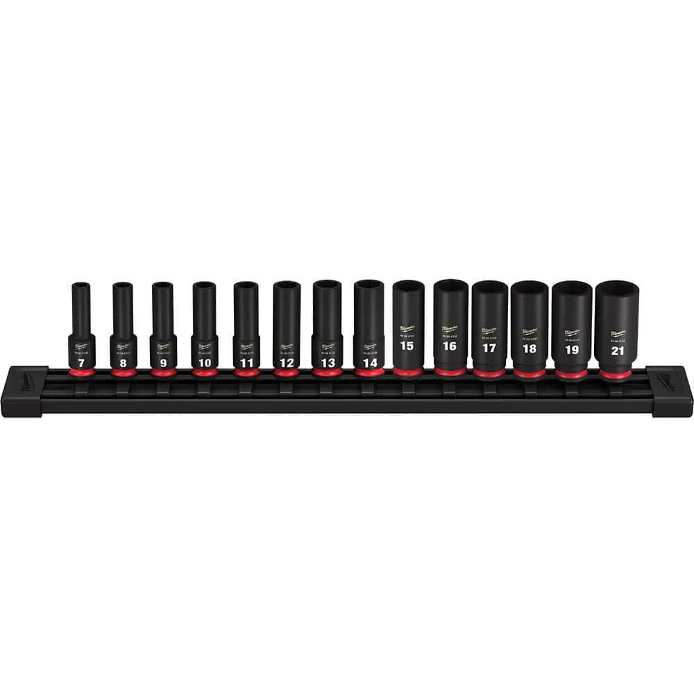 Milwaukee SHOCKWAVE 3/8 in. Drive Metric Deep Well 6 Point Impact Socket Set (14-Piece) 1 Milwaukee SHOCKWAVE 3/8 in. Drive Metric Deep Well 6 Point Impact Socket Set (14-Piece)
