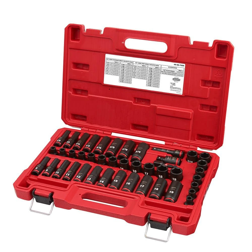 Milwaukee SHOCKWAVE 3/8 in. Drive SAE and Metric 6 Point Impact Socket Set (86-Piece) 8 Milwaukee SHOCKWAVE 3/8 in. Drive SAE and Metric 6 Point Impact Socket Set (86-Piece) - Image 8
