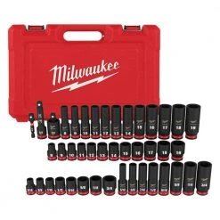 Milwaukee SHOCKWAVE 3/8 in. Drive SAE and Metric 6 Point Impact Socket Set (43-Piece)