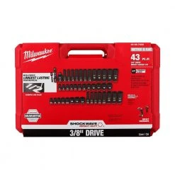 Milwaukee SHOCKWAVE 1/2 in. Drive SAE 6 Point Impact Socket Set (19-Piece) with 3/8 in. SAE/Metric Impact Socket Set (43-Piece) -Hand Tools Sales Store milwaukee ratchet socket sets 49 66 7012 49 66 7009 4f 1000