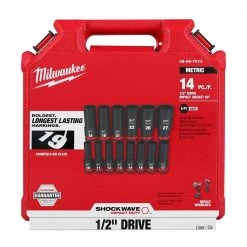 Milwaukee SHOCKWAVE 1/2 in. Drive Metric Deep Well 6 Point Impact Socket Set (14-Piece) -Hand Tools Sales Store milwaukee ratchet socket sets 49 66 7014 c3 1000