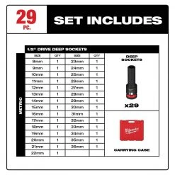 Milwaukee SHOCKWAVE 1/2 in. Drive Metric 6 Point Impact Socket Set (29-Piece) -Hand Tools Sales Store milwaukee ratchet socket sets 49 66 7015 40 1000