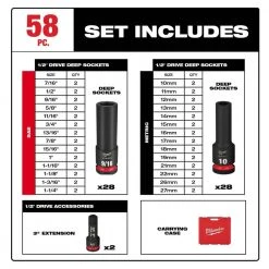 Milwaukee SHOCKWAVE 1/2 in. Drive SAE and Metric 6 Point Impact Socket Set (58-Piece) -Hand Tools Sales Store milwaukee ratchet socket sets 49 66 7016 49 66 7016 40 1000
