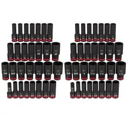 Milwaukee SHOCKWAVE 1/2 in. Drive SAE and Metric 6 Point Impact Socket Set (58-Piece)