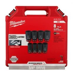 Milwaukee SHOCKWAVE 3/4 in. Drive SAE Deep Well Impact 6 Point Impact Socket Set (8-Piece) -Hand Tools Sales Store milwaukee ratchet socket sets 49 66 7018 c3 1000
