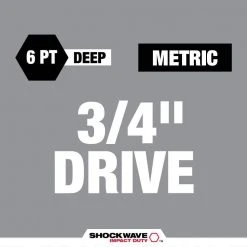 Milwaukee SHOCKWAVE 3/4 in. Drive Metric Deep Well 6 Point Impact Socket Set (8-Piece) -Hand Tools Sales Store milwaukee ratchet socket sets 49 66 7020 40 1000