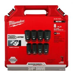 Milwaukee SHOCKWAVE 3/4 in. Drive Metric Deep Well 6 Point Impact Socket Set (8-Piece) -Hand Tools Sales Store milwaukee ratchet socket sets 49 66 7020 c3 1000